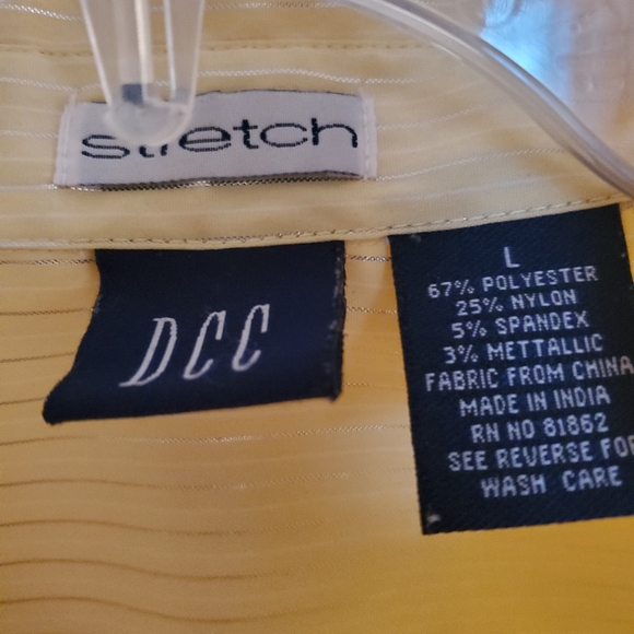 DCC STRETCH YELLOW WITH SILVER THREAD BLOUSE S Lge - Picture 5 of 9